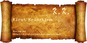 Kirst Krisztina névjegykártya